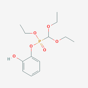 molecular formula C13H21O6P B14490520 Ethyl 2-hydroxyphenyl (diethoxymethyl)phosphonate CAS No. 63349-25-7