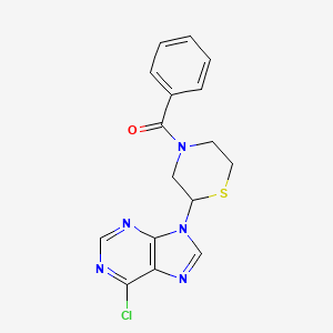 molecular formula C16H14ClN5OS B14490544 [2-(6-Chloro-9H-purin-9-yl)thiomorpholin-4-yl](phenyl)methanone CAS No. 64918-20-3
