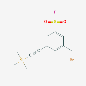 molecular formula C12H14BrFO2SSi B1449061 3-(Bromomethyl)-5-((trimethylsilyl)ethynyl)benzenesulfonyl fluoride CAS No. 2088829-12-1