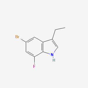 molecular formula C10H9BrFN B1449062 5-Bromo-3-ethyl-7-fluoro-1H-indole CAS No. 1360891-72-0