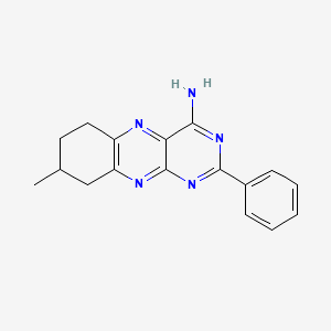 molecular formula C17H17N5 B14490658 8-Methyl-2-phenyl-6,7,8,9-tetrahydrobenzo[g]pteridin-4-amine CAS No. 63727-09-3