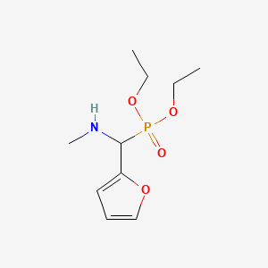 molecular formula C10H18NO4P B14490659 Phosphonic acid, [2-furanyl(methylamino)methyl]-, diethyl ester CAS No. 64661-94-5