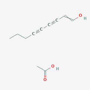 molecular formula C11H14O3 B14490713 Acetic acid;non-1-en-3,5-diyn-1-ol CAS No. 63893-05-0