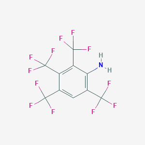 molecular formula C10H3F12N B14490757 2,3,4,6-Tetrakis(trifluoromethyl)aniline CAS No. 65537-99-7