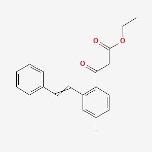 molecular formula C20H20O3 B1449076 (E)-ethyl 3-(4-methyl-2-styrylphenyl)-3-oxopropanoate CAS No. 1951458-59-5