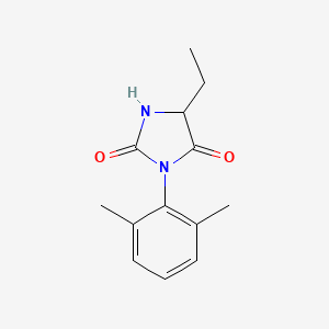 molecular formula C13H16N2O2 B14490784 3-(2,6-Dimethylphenyl)-5-ethylimidazolidine-2,4-dione CAS No. 64226-24-0
