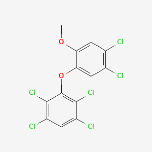 molecular formula C13H6Cl6O2 B14490797 1,2,4,5-Tetrachloro-3-(4,5-dichloro-2-methoxyphenoxy)benzene CAS No. 63709-65-9
