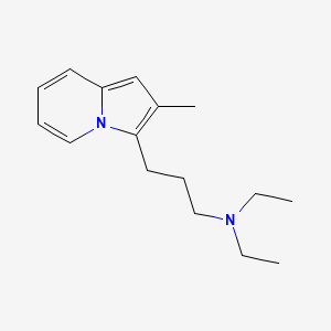 molecular formula C16H24N2 B14490849 Indolizine, 3-(3-(diethylamino)propyl)-2-methyl- CAS No. 65548-79-0