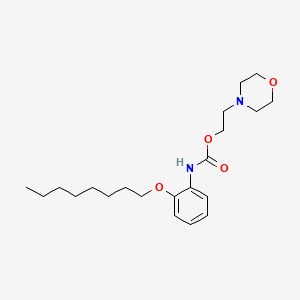 molecular formula C21H34N2O4 B14490869 Carbamic acid, [2-(octyloxy)phenyl]-, 2-(4-morpholinyl)ethyl ester CAS No. 65347-89-9