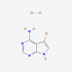 molecular formula C6H6Br2N4 B1449088 5-bromo-7H-pyrrolo[2,3-d]pyrimidin-4-amine hydrobromide CAS No. 2044706-06-9