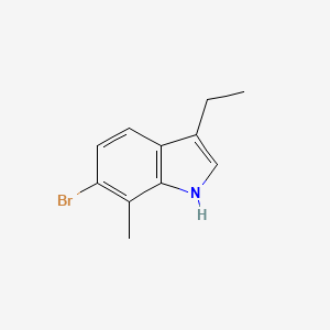molecular formula C11H12BrN B1449092 6-溴-3-乙基-7-甲基-1H-吲哚 CAS No. 1360965-54-3