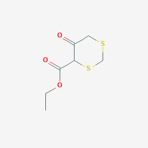 molecular formula C7H10O3S2 B14490945 Ethyl 5-oxo-1,3-dithiane-4-carboxylate CAS No. 63462-49-7