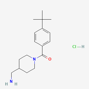 molecular formula C17H27ClN2O B1449097 {[1-(4-Tert-butylbenzoyl)piperidin-4-yl]methyl}amine hydrochloride CAS No. 1583601-84-6