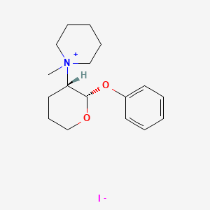 molecular formula C17H26INO2 B14490977 cis-1-Methyl-1-(2-phenoxytetrahydro-2H-pyran-3-yl)piperidinium iodide CAS No. 64647-11-6