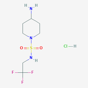 molecular formula C7H15ClF3N3O2S B1449099 4-amino-N-(2,2,2-trifluoroethyl)piperidine-1-sulfonamide hydrochloride CAS No. 1797180-12-1