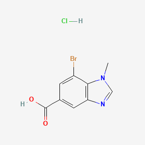 molecular formula C9H8BrClN2O2 B1449104 7-Bromo-1-methyl-1,3-benzodiazole-5-carboxylic acid HCl CAS No. 1420800-33-4