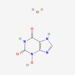 molecular formula C5H6N4O4 B14491046 3-Hydroxyxanthine hydrate CAS No. 64038-49-9