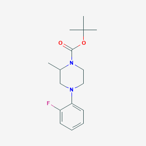 molecular formula C16H23FN2O2 B1449109 Tert-butyl 4-(2-fluorophenyl)-2-methylpiperazine-1-carboxylate CAS No. 1803581-41-0