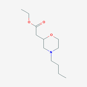 molecular formula C12H23NO3 B14491105 Ethyl (4-butylmorpholin-2-yl)acetate CAS No. 62999-21-7