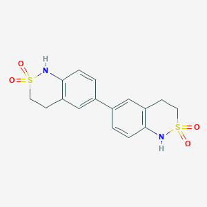 molecular formula C16H16N2O4S2 B14491182 3,3',4,4'-Tetrahydro[6,6'-bi-2lambda~6~,1-benzothiazine]-2,2,2',2'(1H,1'H)-tetrone CAS No. 63051-65-0