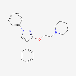 molecular formula C22H25N3O B14491251 Piperidine, 1-[2-[(1,4-diphenyl-1H-pyrazol-3-yl)oxy]ethyl]- CAS No. 63359-82-0