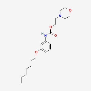 molecular formula C20H32N2O4 B14491301 Carbamic acid, [3-(heptyloxy)phenyl]-, 2-(4-morpholinyl)ethyl ester CAS No. 65347-94-6