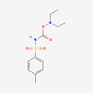 molecular formula C12H18N2O4S B14491308 N-{[(Diethylamino)oxy]carbonyl}-4-methylbenzene-1-sulfonamide CAS No. 63924-70-9