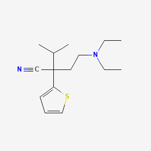molecular formula C15H24N2S B14491521 alpha-(2-(Diethylamino)ethyl)-alpha-(1-methylethyl)-2-thiopheneacetonitrile CAS No. 64647-31-0