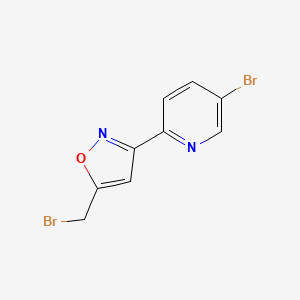 molecular formula C9H6Br2N2O B1449156 5-(Bromomethyl)-3-(5-bromopyridin-2-yl)-1,2-oxazole CAS No. 1231244-42-0