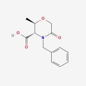 molecular formula C13H15NO4 B1449157 (2R,3S)-4-benzyl-2-methyl-5-oxomorpholine-3-carboxylic acid CAS No. 681851-25-2
