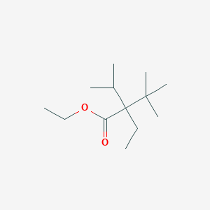 molecular formula C13H26O2 B14491580 Ethyl 2-ethyl-3,3-dimethyl-2-(propan-2-yl)butanoate CAS No. 63791-93-5