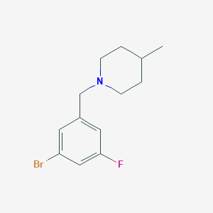 molecular formula C13H17BrFN B1449160 1-(3-溴-5-氟苄基)-4-甲基哌啶 CAS No. 1518625-75-6