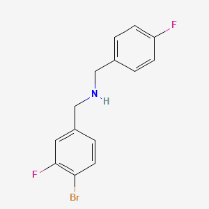 molecular formula C14H12BrF2N B1449161 [(4-溴-3-氟苯基)甲基][(4-氟苯基)甲基]胺 CAS No. 1484892-03-6