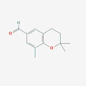 molecular formula C13H16O2 B1449162 2,2,8-Trimethylchroman-6-carbaldehyde CAS No. 1350761-41-9