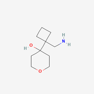 molecular formula C10H19NO2 B1449165 4-[1-(Aminomethyl)cyclobutyl]oxan-4-ol CAS No. 1499910-80-3