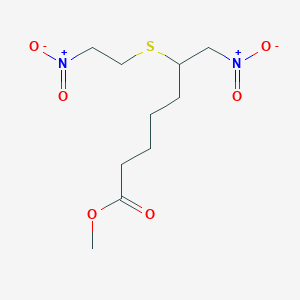 molecular formula C10H18N2O6S B14491655 Methyl 7-nitro-6-[(2-nitroethyl)sulfanyl]heptanoate CAS No. 64820-04-8