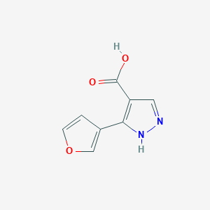 molecular formula C8H6N2O3 B1449167 3-(furan-3-yl)-1H-pyrazole-4-carboxylic acid CAS No. 1513964-21-0
