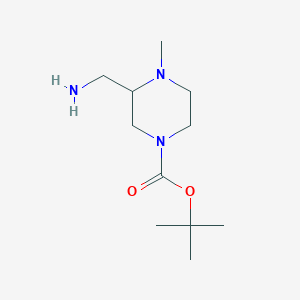 molecular formula C11H23N3O2 B1449169 Tert-butyl 3-(aminomethyl)-4-methylpiperazine-1-carboxylate CAS No. 1369237-75-1