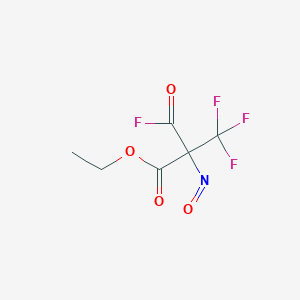 molecular formula C6H5F4NO4 B14491699 O-Ethyl-N,3-dioxo-2-(trifluoromethyl)seryl fluoride CAS No. 64769-63-7