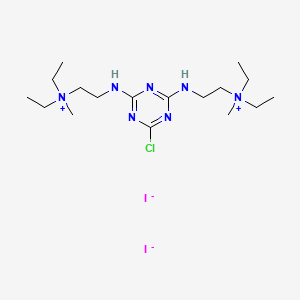 molecular formula C17H36ClI2N7 B14491711 s-Triazine, 2,4-bis(2'-(diethylmethylammonio)ethylamino)-6-chloro-, diiodide CAS No. 63979-33-9
