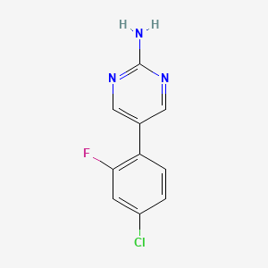 molecular formula C10H7ClFN3 B1449172 5-(4-Chloro-2-fluorophenyl)pyrimidin-2-amine CAS No. 1111111-97-7