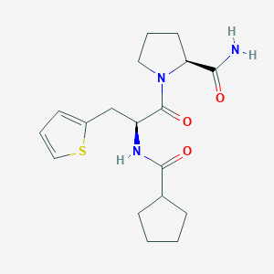 molecular formula C18H25N3O3S B14491730 N-(Cyclopentanecarbonyl)-3-(thiophen-2-yl)-L-alanyl-L-prolinamide CAS No. 65627-74-9