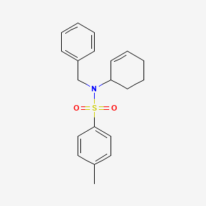 molecular formula C20H23NO2S B14491731 Benzenesulfonamide, N-2-cyclohexen-1-yl-4-methyl-N-(phenylmethyl)- CAS No. 65120-92-5