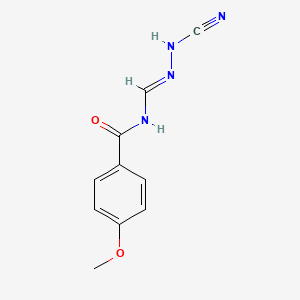molecular formula C10H10N4O2 B14491918 N-[(E)-(cyanohydrazinylidene)methyl]-4-methoxybenzamide 