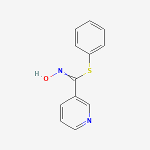 molecular formula C12H10N2OS B14491927 Phenyl N-hydroxypyridine-3-carboximidothioate CAS No. 65010-66-4