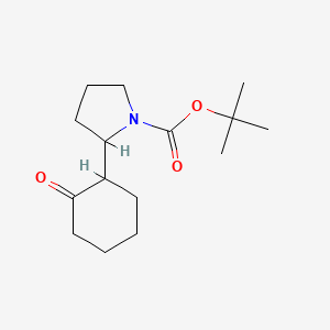 molecular formula C15H25NO3 B1449202 Tert-butyl 2-(2-oxocyclohexyl)pyrrolidine-1-carboxylate CAS No. 1525871-77-5