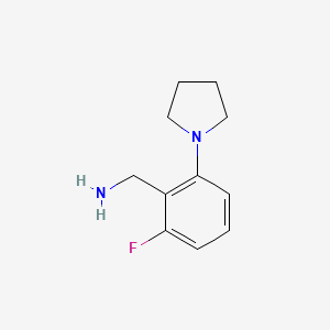 molecular formula C11H15FN2 B1449205 [2-Fluoro-6-(pyrrolidin-1-yl)phenyl]methanamine CAS No. 1368808-39-2