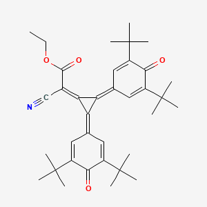 molecular formula C36H45NO4 B14492110 Acetic acid, [bis[3,5-bis(1,1-dimethylethyl)-4-oxo-2,5-cyclohexadien-1-ylidene]cyclopropylidene]cyano-, ethyl ester CAS No. 63165-90-2