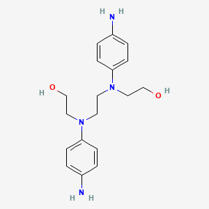 molecular formula C18H26N4O2 B14492152 Ethanol, 2,2'-[1,2-ethanediylbis[(4-aminophenyl)imino]]bis- CAS No. 63969-43-7