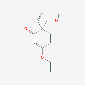 molecular formula C11H16O3 B14492158 6-Ethenyl-3-ethoxy-6-(hydroxymethyl)cyclohex-2-en-1-one CAS No. 63522-56-5